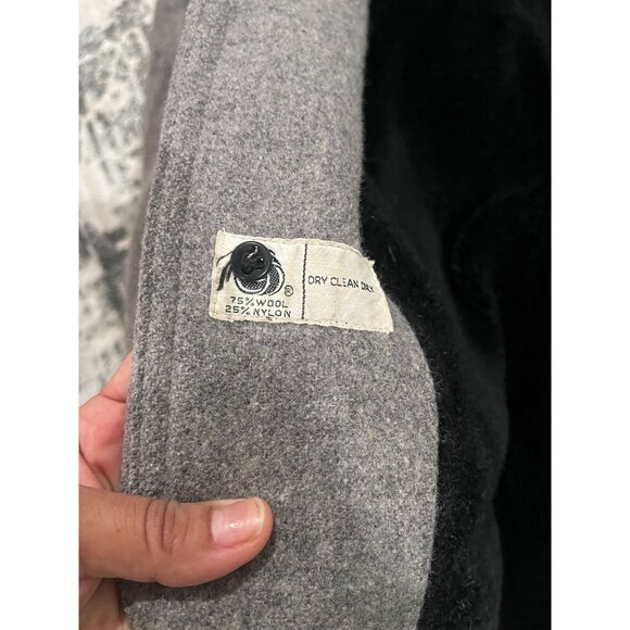 Vintage John Weitz by Casualcraft Mens Vintage Grey Wool Pea Coat Trench coat Si - Picture 6 of 11